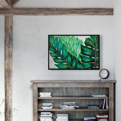 " Three Big Exotic Plant Leaves "