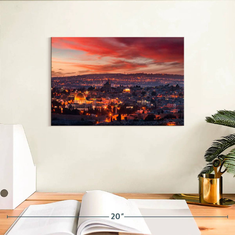 Hannes, Jérusalem au coucher du soleil, H 8 po x l 12 po