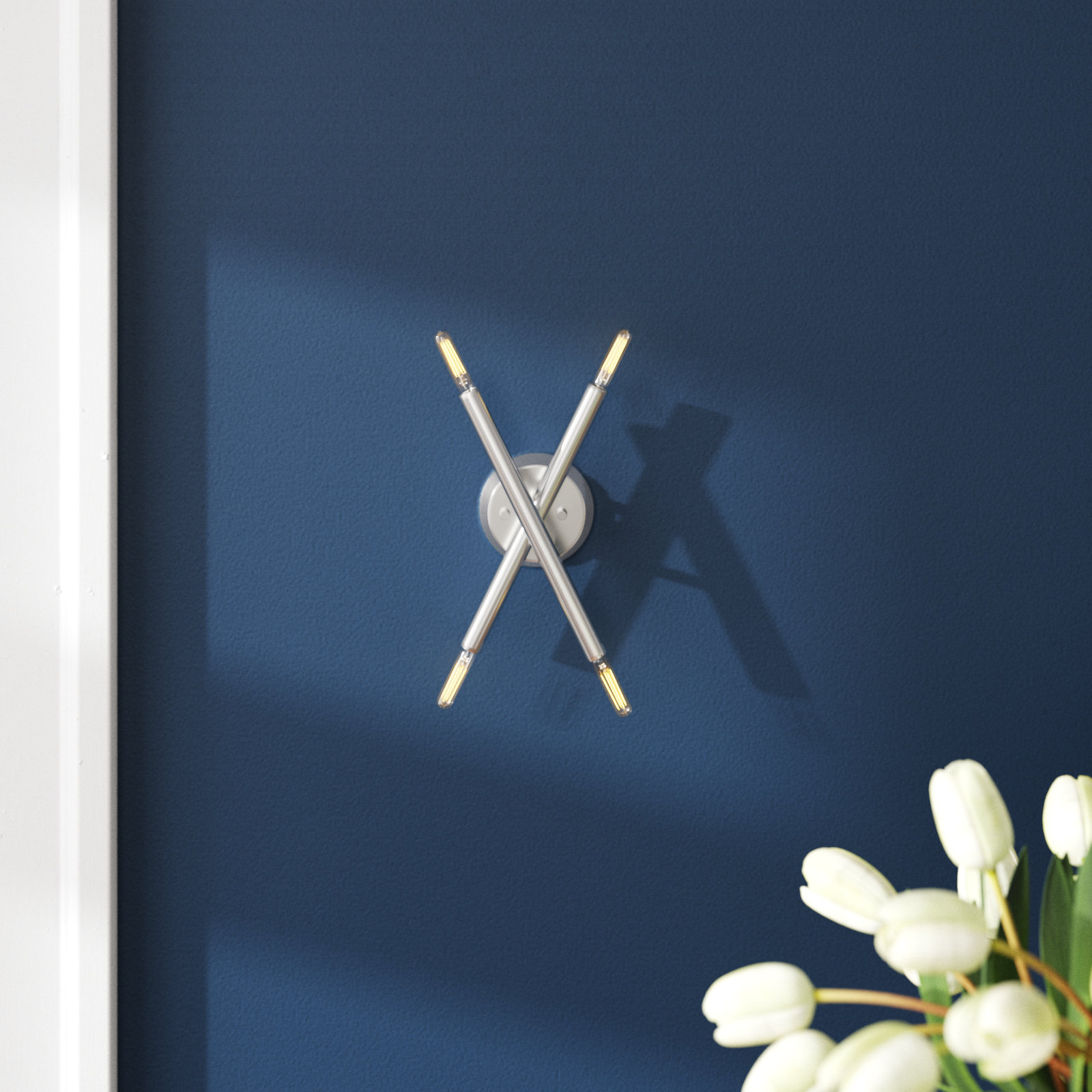 Poco 4 Light Dimmable Armed Sconce, Brushed Nickel