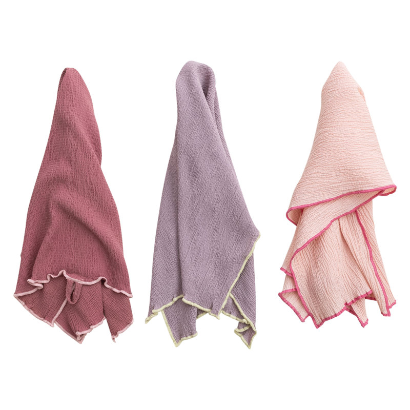 Oversized Fabric Tea Towel Set With Stitched Edge