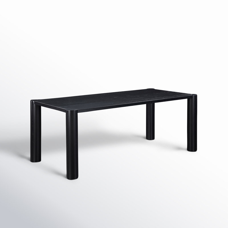 Solid Oak Dining Table, 36" W x 76" L, Black