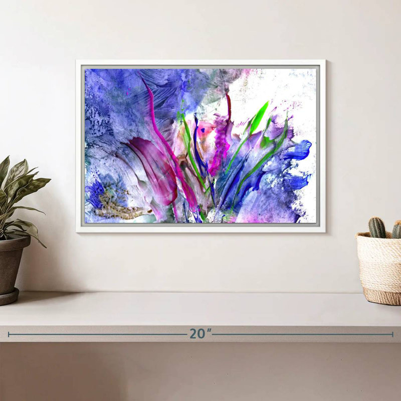 Fleur Syd, Cadre flottant blanc, 13 po x 9 po