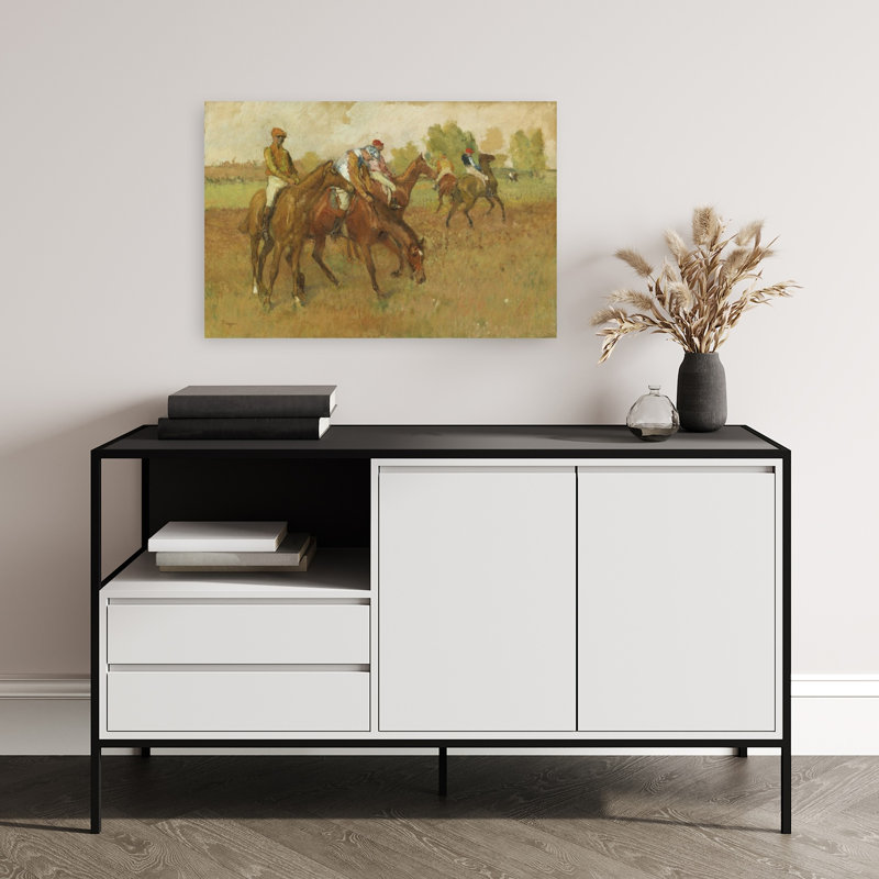 «Avant La Course» 1882-1888, reproduction d'art classique abstrait cheval contemporain, H 16 po x l 24 po