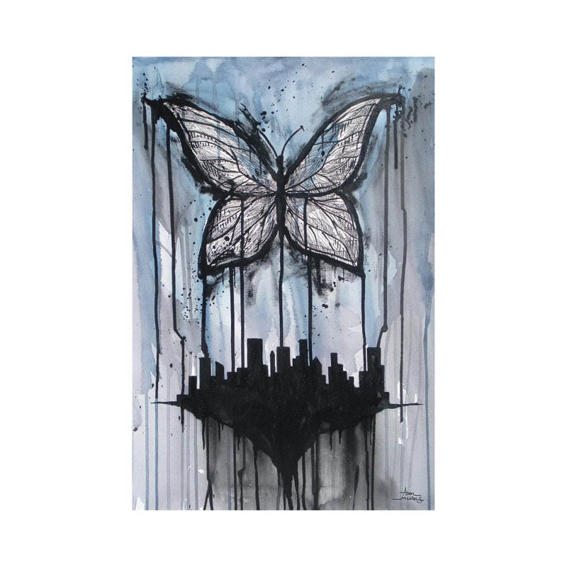 Butterfly City by Adam Michaels - Wrapped Canvas Gallery-Wrapped Canvas Giclée, 30.48 cm H x 45.72 cm W