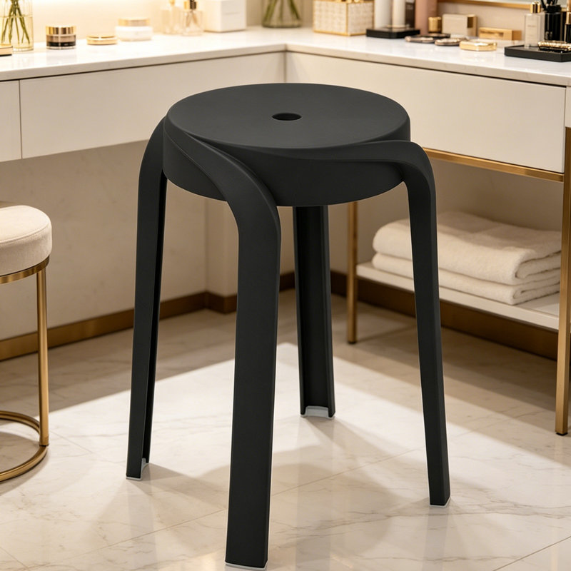 Modern Commercial Black Plastic Stool,10 Pcs per Carton