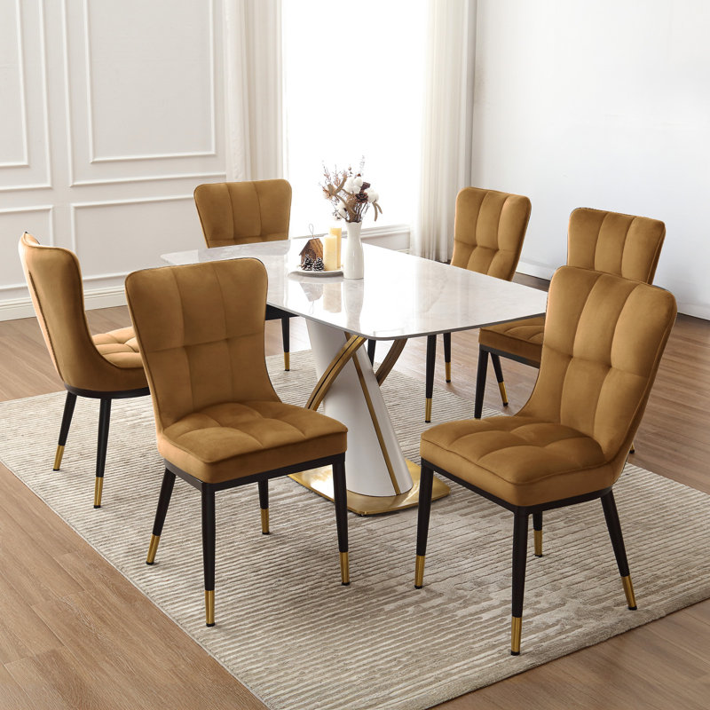 Guitierrez Velvet Upholstered Parsons Chair, Dark Khaki