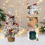 20" Pre-Lit Snow Flocked Artificial Xmas Table Tree With Decorative Burlap Base