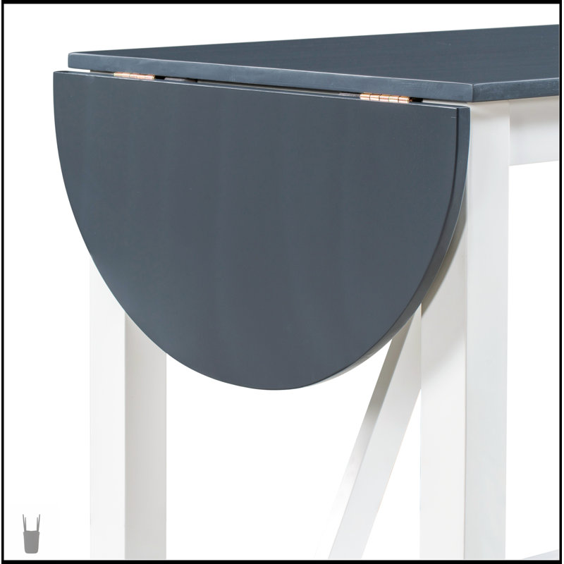 Ensemble de table de salle à manger à hauteur de comptoir en bois 3 pièces avec 2 chaises rembourrées pour petits espaces
