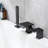 Solid Brass Deck Mounted Waterfall Roman Tub Filler with Hand Shower-116649219