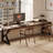Black+Tan Rectangular Solid Wood desks-68451887