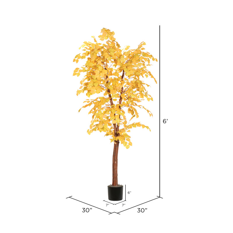 Artificial Golden Aspen Series, 72" H x 30" W x 30" D, Black