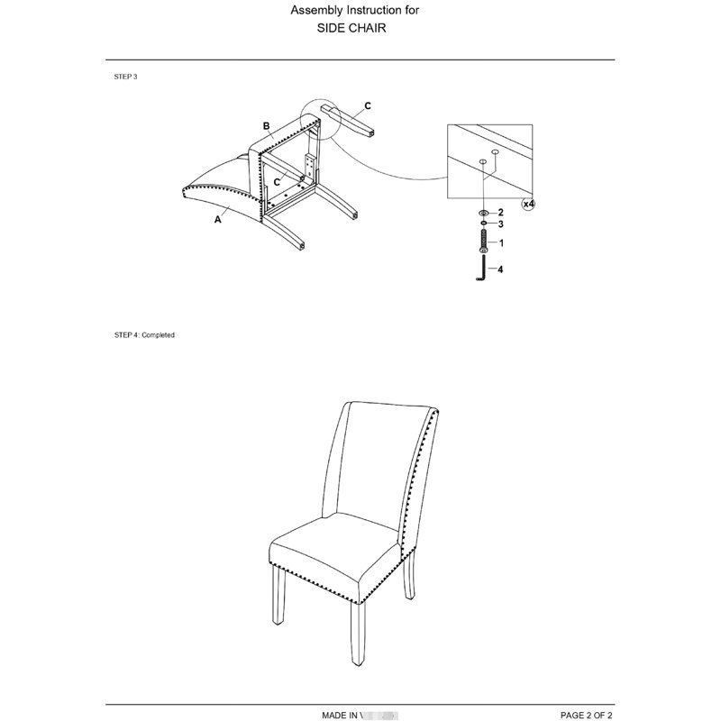 Chaise d'appoint moderne avec finition grise et rembourrage confortable, dossier à oreilles, garniture cloutée élégante