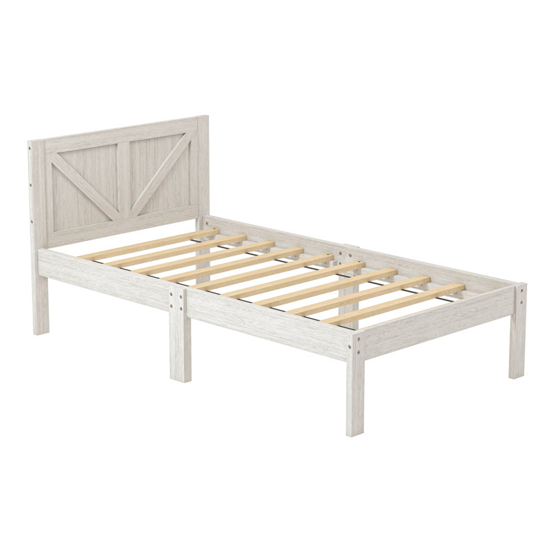 Lit plateforme Drummond Farmhouse, Blanc brossé