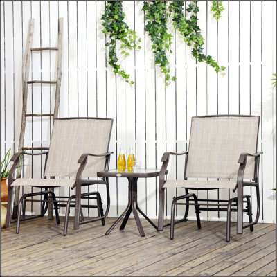 Ensemble bistro 3 pièces pour fauteuil de détente et table basse d'extérieur