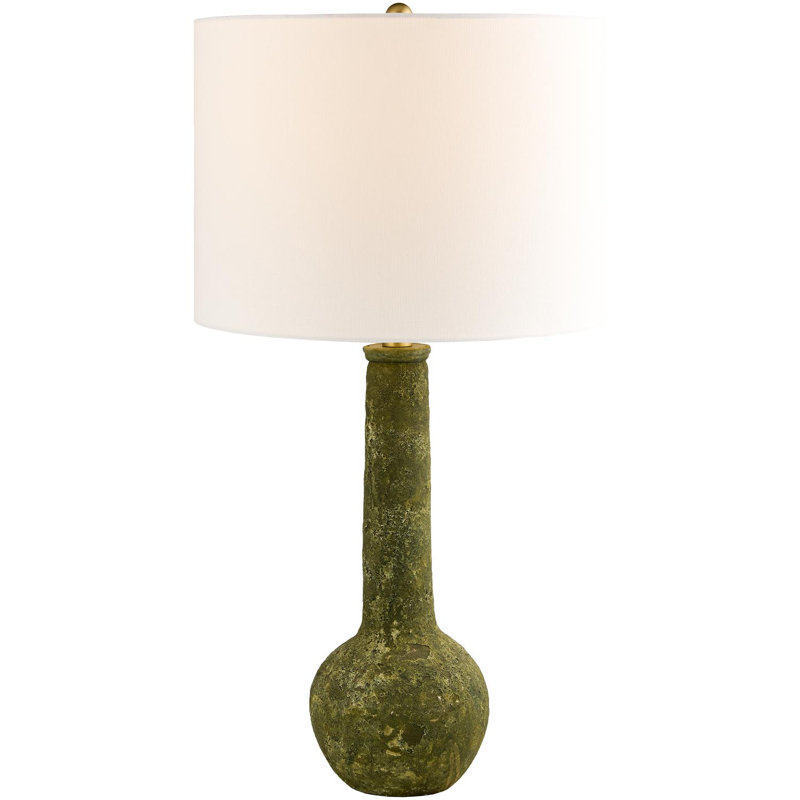 Slawson Table Lamp, Rustic Green, White