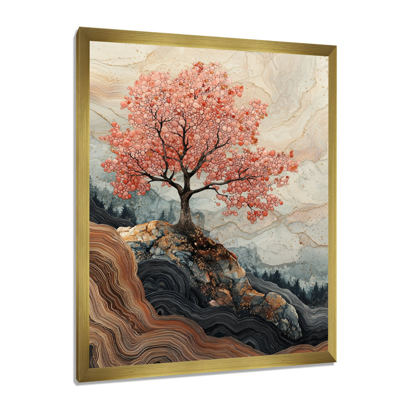 Hillyard - impressions sur toile florales, H 40 po x l 30 po, Reproduction encadrée sans passe-partout, Doré