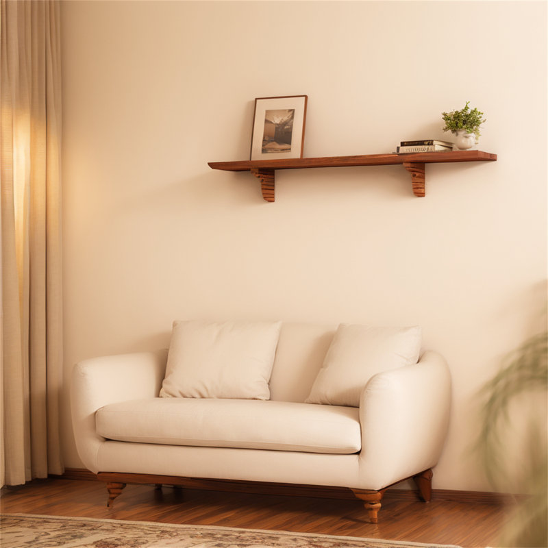 Tablette murale flottante en bois massif, H 5,90 po x l 39,37 po x P 5,90 po