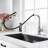 Pull Down Single Handle Kitchen Faucet With Deck Plate, Handles and Supply Lines-60743609