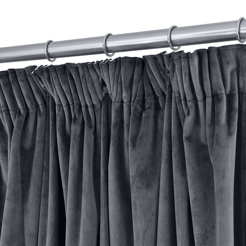 Blackout Curtain Panel Pair, Charcoal, 66" W x 90" D (168 x 228cm)