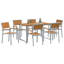 7 Piece Garden Dining Set Grey Steel-1246763859