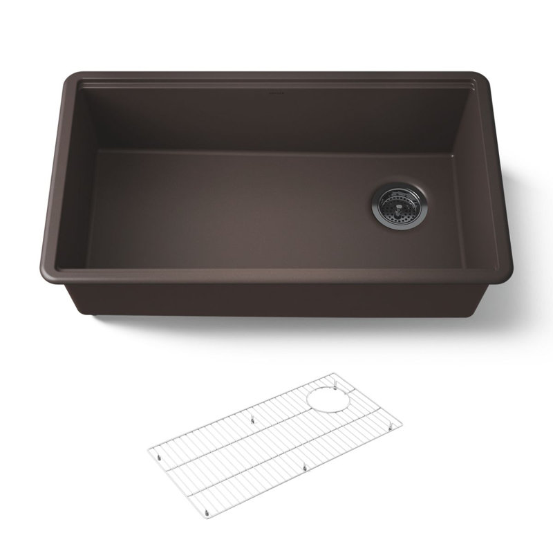 Billings 32-1/2 In. Undermount Single-Bowl Kitchen Sink, Brown