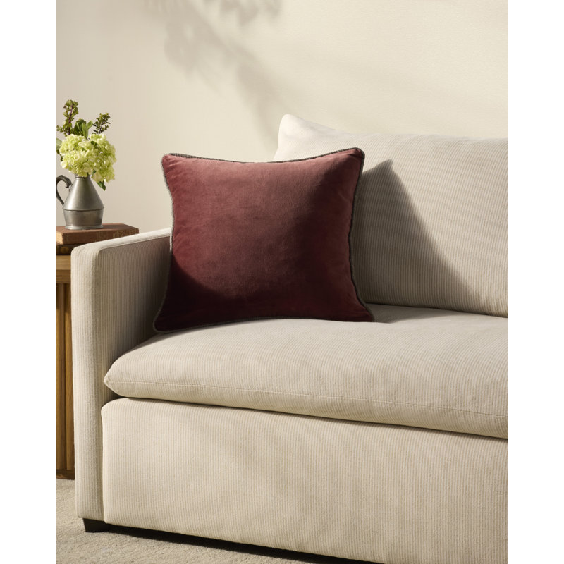 Chris Loves Julia Liza Throw Pillow, 18"H x 18"W, Wine