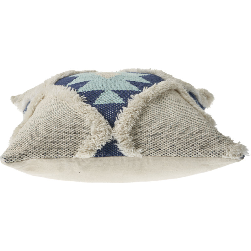 Housse de coussin géométrique en mélange de coton à texture géométrique, Housse de coussin seulement - sans coussin