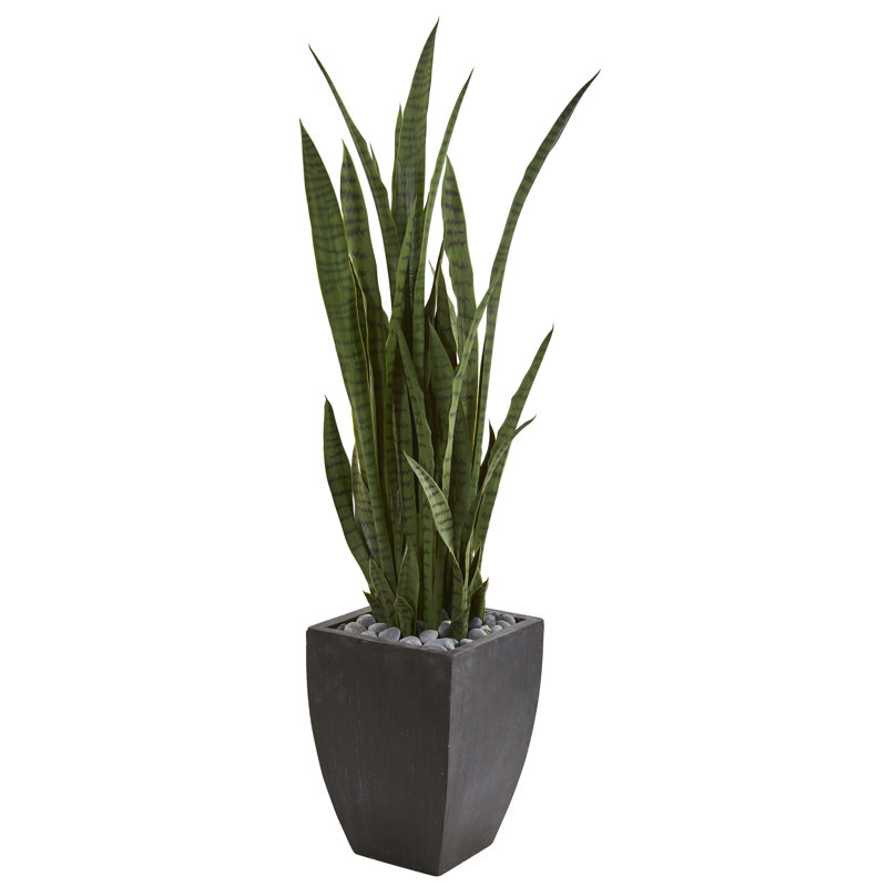 Sansevieria Artificial Plant in Black Planter