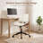 Modern Walnut Bentwood Armless Task Chair with Diamond Tufted Backrest-651689549