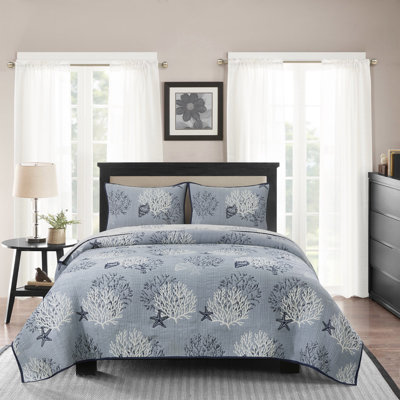 Seaside Denim Jacquard Quilt Set