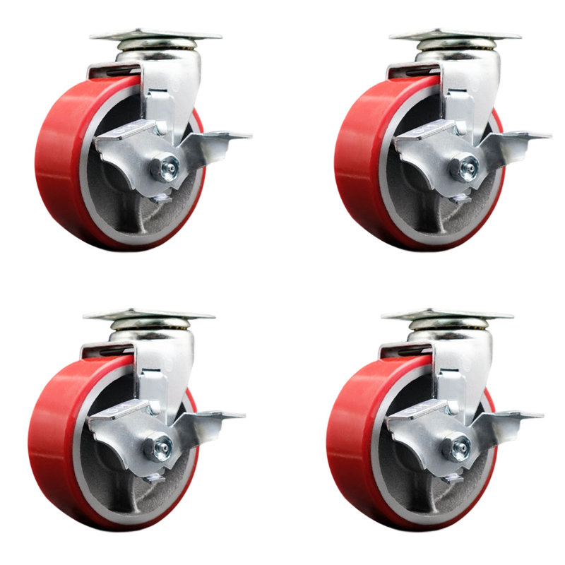 Poly sur roulettes en fonte, Rouge