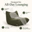 Chaise longue rembourrée en mousse Sherpa de 32,7 po de large avec capitonnage-886873180