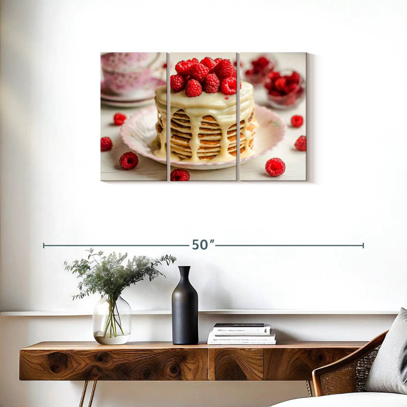 Yarlin Creamy Raspberry Pancakes, 20" H x 33" W