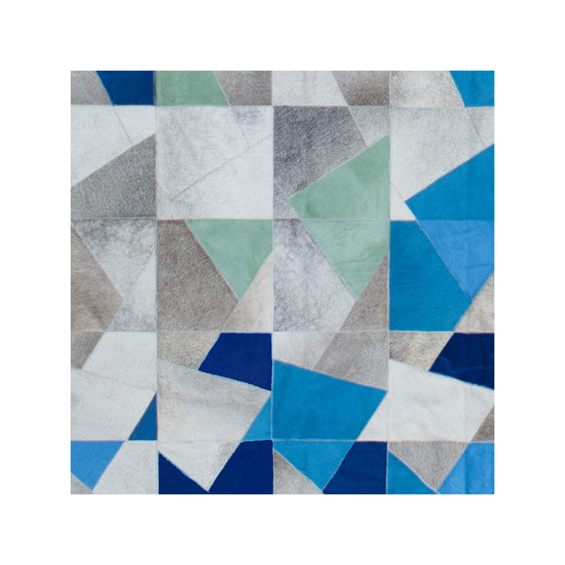 Faceta Cowhide Abstract Area Rug, Rectangle 5’7” x 7'10"