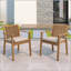 Ensemble de 2 chaises de patio en bois d'acacia robuste, siège imperméable et confortable, capacité de 400 lb-1181066304