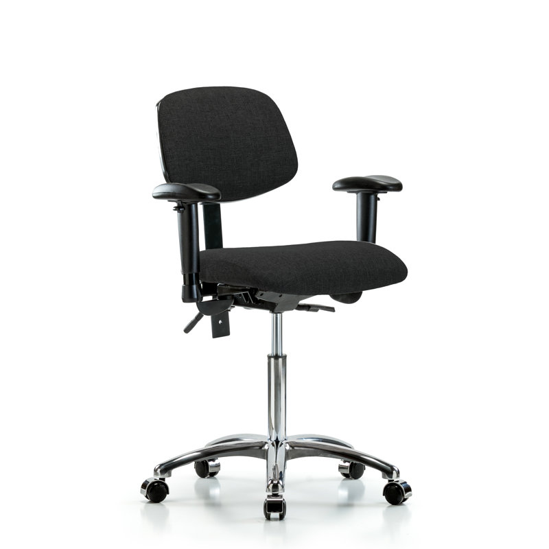 Chaise de travail Dante, Noir, Roulettes, Inclus
