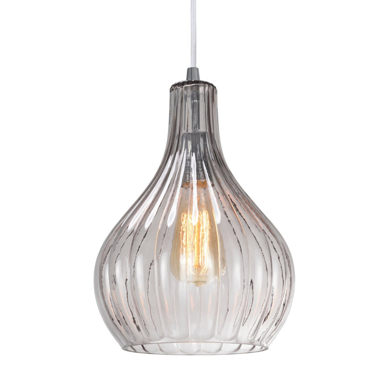 1 - Light Chrome Single Pendant, Smoke