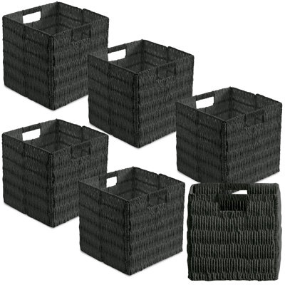 Ensemble de 6 paniers-cubes en osier