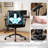 Tufted Button Double Layer Padding Faux Leather Swivel Office Chairb-180711479