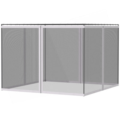 Outsunny 10' x 13' Replacement Mesh Sidewall Netting for Patio Gazebos and Canopy Tents with Zippers (Sidewall Only), White