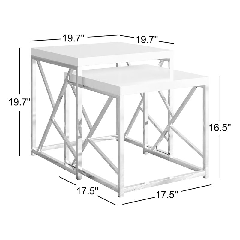 Tables gigognes de deux articles Thurber, Blanc