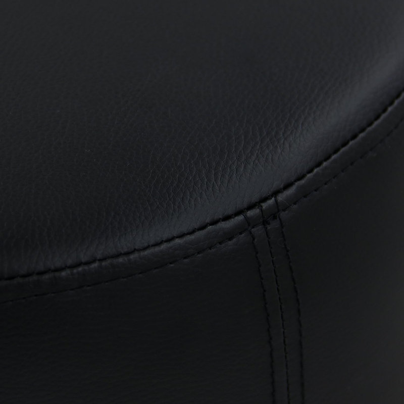 Figen Swivel Upholstered and Faux Leather Bar Stool with Steel Frame, Black