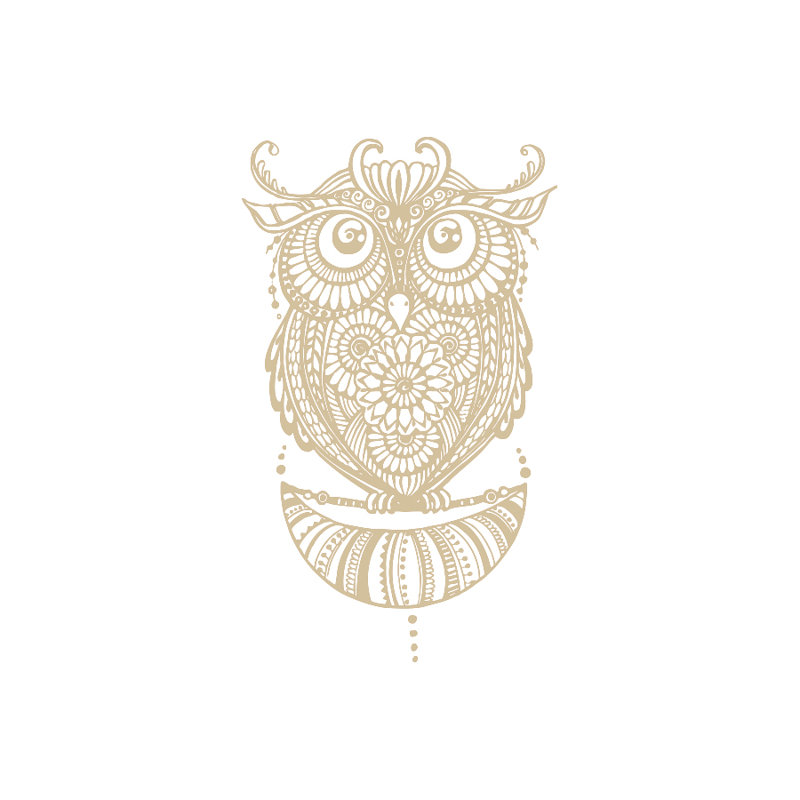 Décalcomanie murale hibou Shelia, Beige