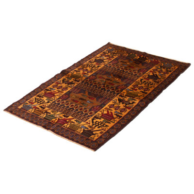 Saim One-of-a-Kind 3'10" X 6'4" New Age Wool Area Rug in Dark Navy