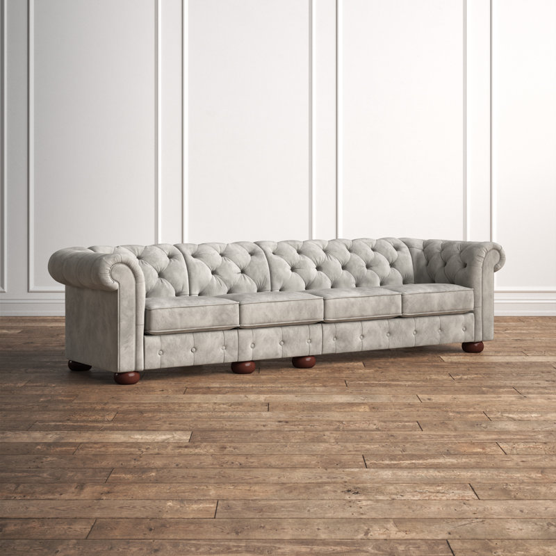 Huskins 117.6'' Velvet Sofa, Gray Velvet