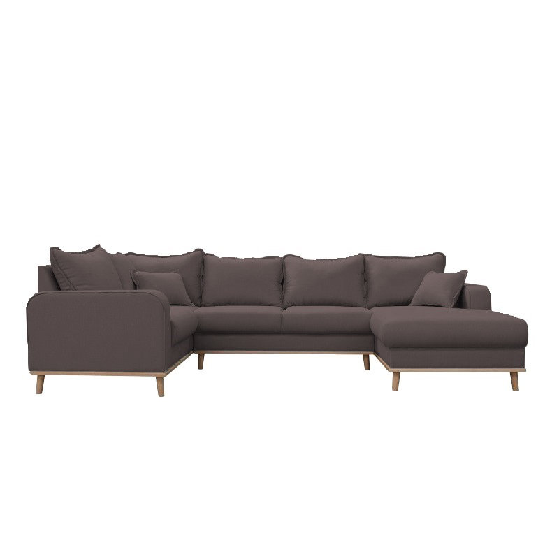 Beat 5 Seater Large Sectional, Right, Brown