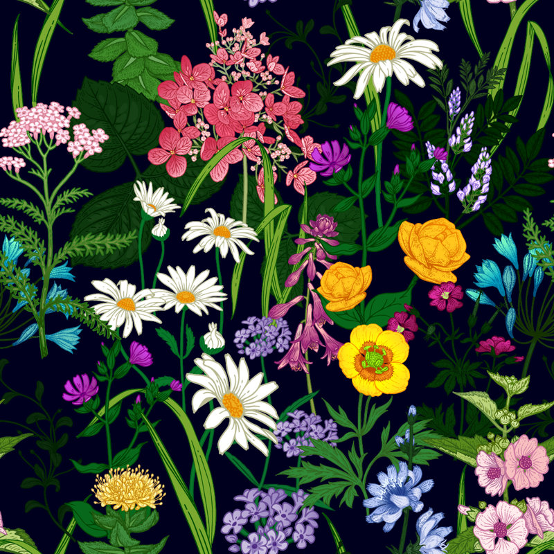 Peel & Stick Floral Wall Mural, 8.33" W x 8.33" L