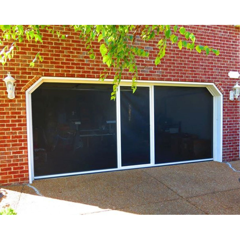 Paravent de porte de garage l 8 pi x H 9 pi, Cadre blanc / noir, H 108 po x l 144 po