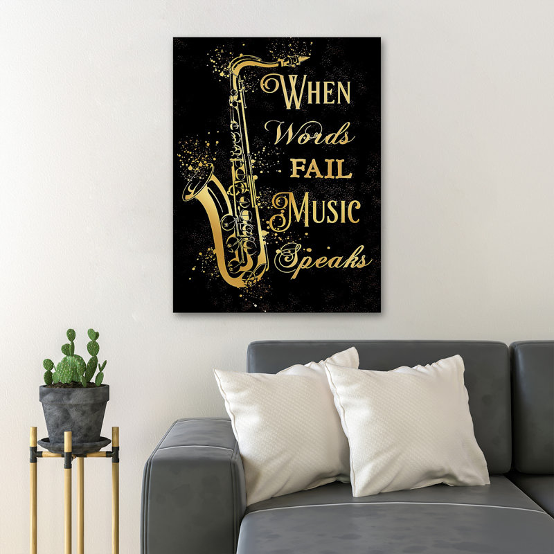 The Saxophone - Wrapped Canvas Graphic Art, 14" H x 11" W x 2" D