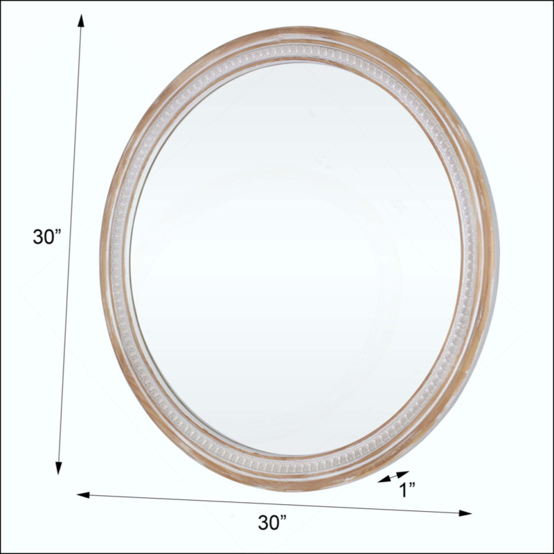 Miroir mural rond en bois massif de style campagnard, miroirs décoratifs rustiques en cercle bohème pour la salle de bain, miroir mural Shabby Chic pour le meuble-lavabo du salon